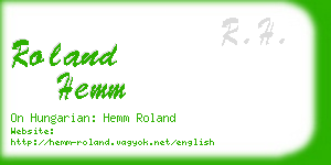 roland hemm business card